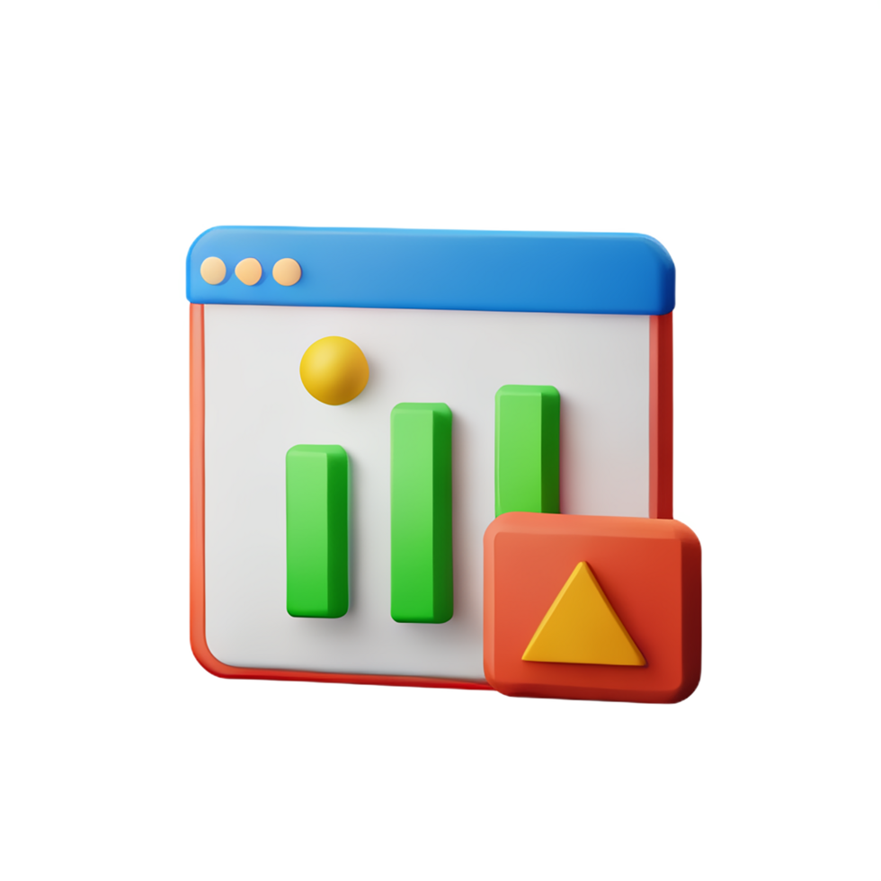 chart 3d rendering icon illustration png