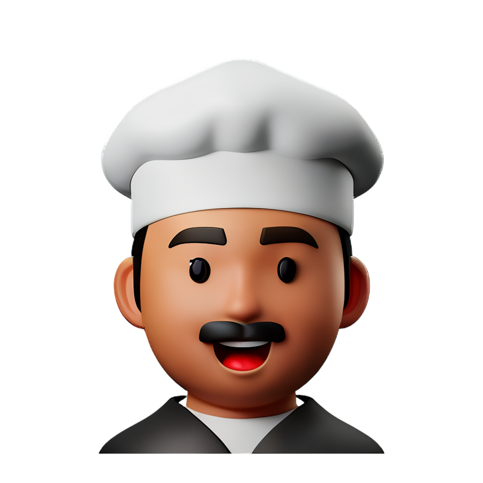 cocinero cara 3d representación icono ilustración png