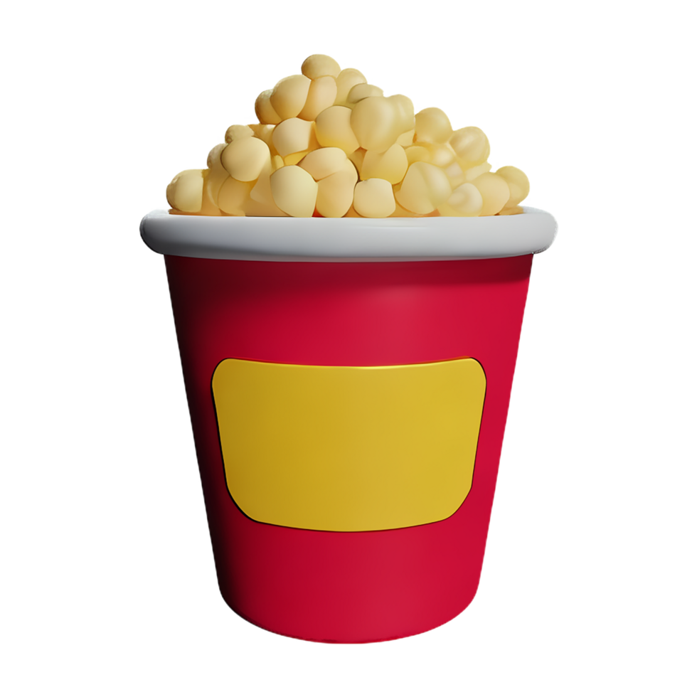 popcorn 3d rendering icon illustration png