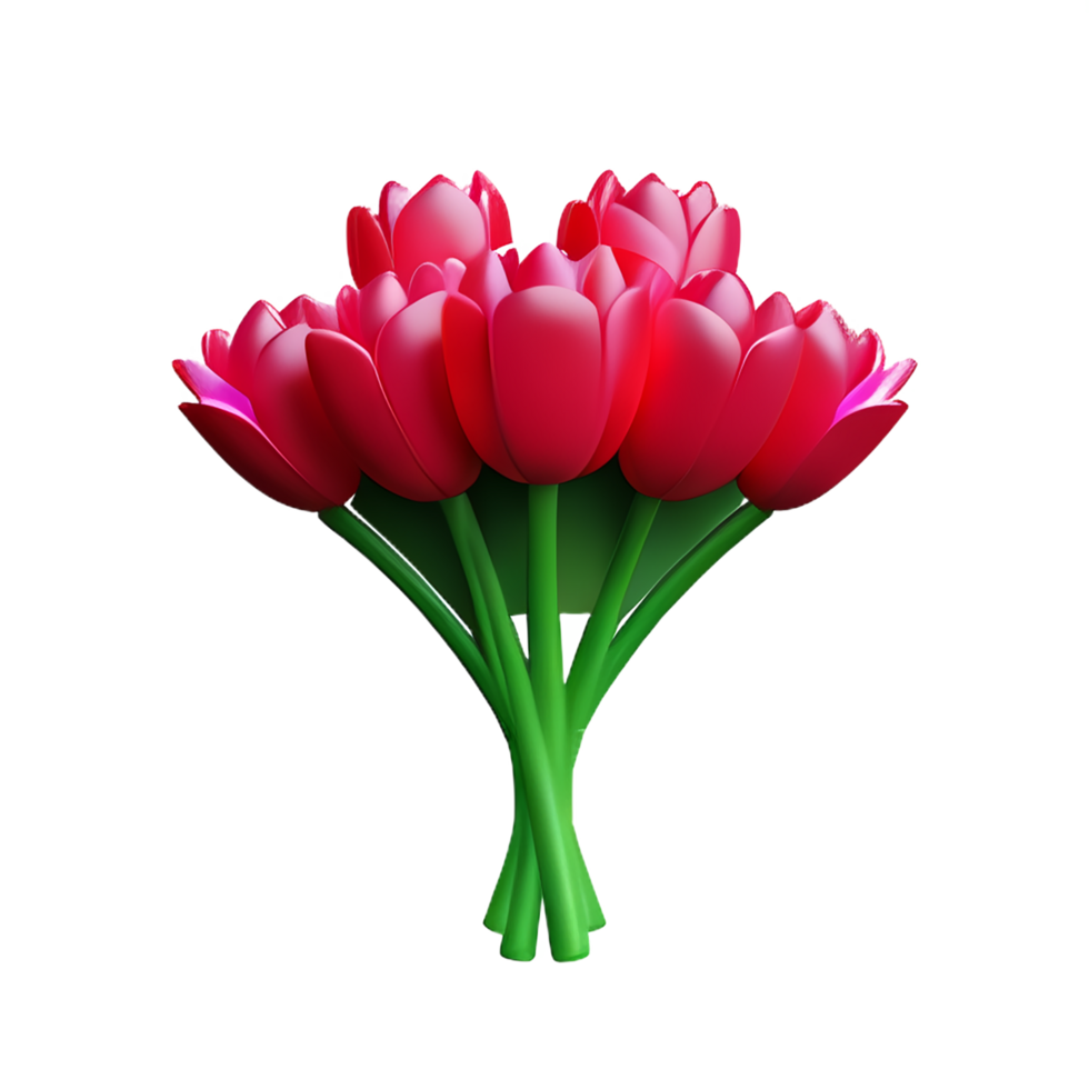 bouquet 3d rendering icon illustration png