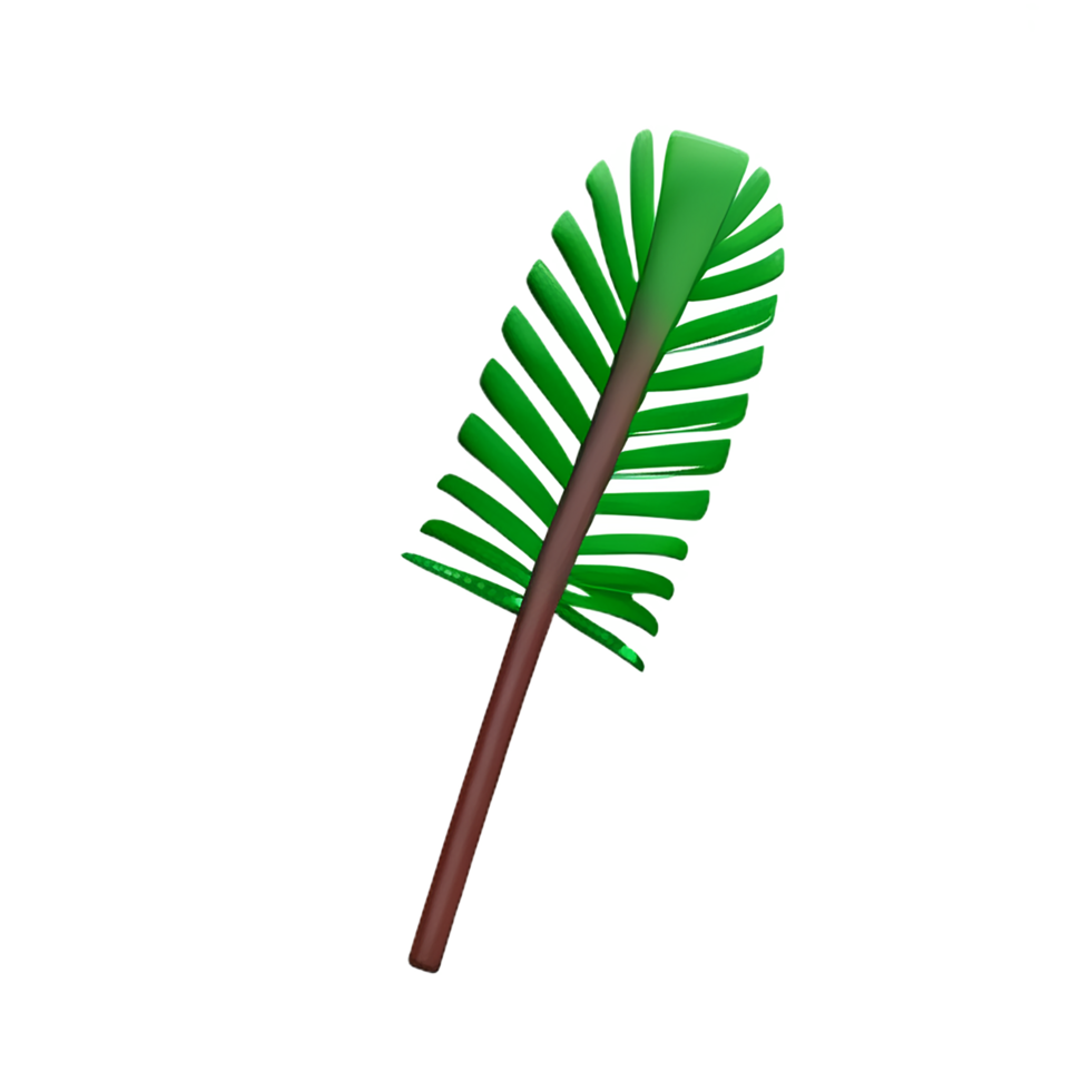 palm leaf 3d rendering icon illustration png
