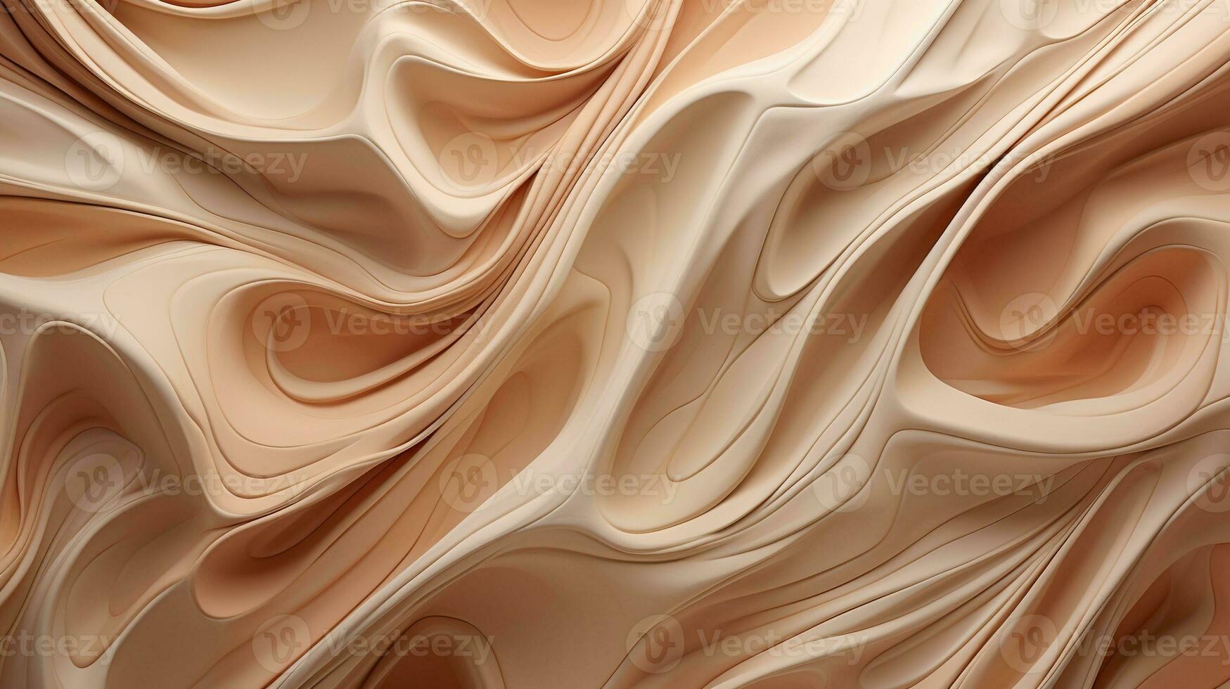 Generative AI, orange and beige modelling clay, gypsum or ceramic background and texture, curls and flowing forms photo