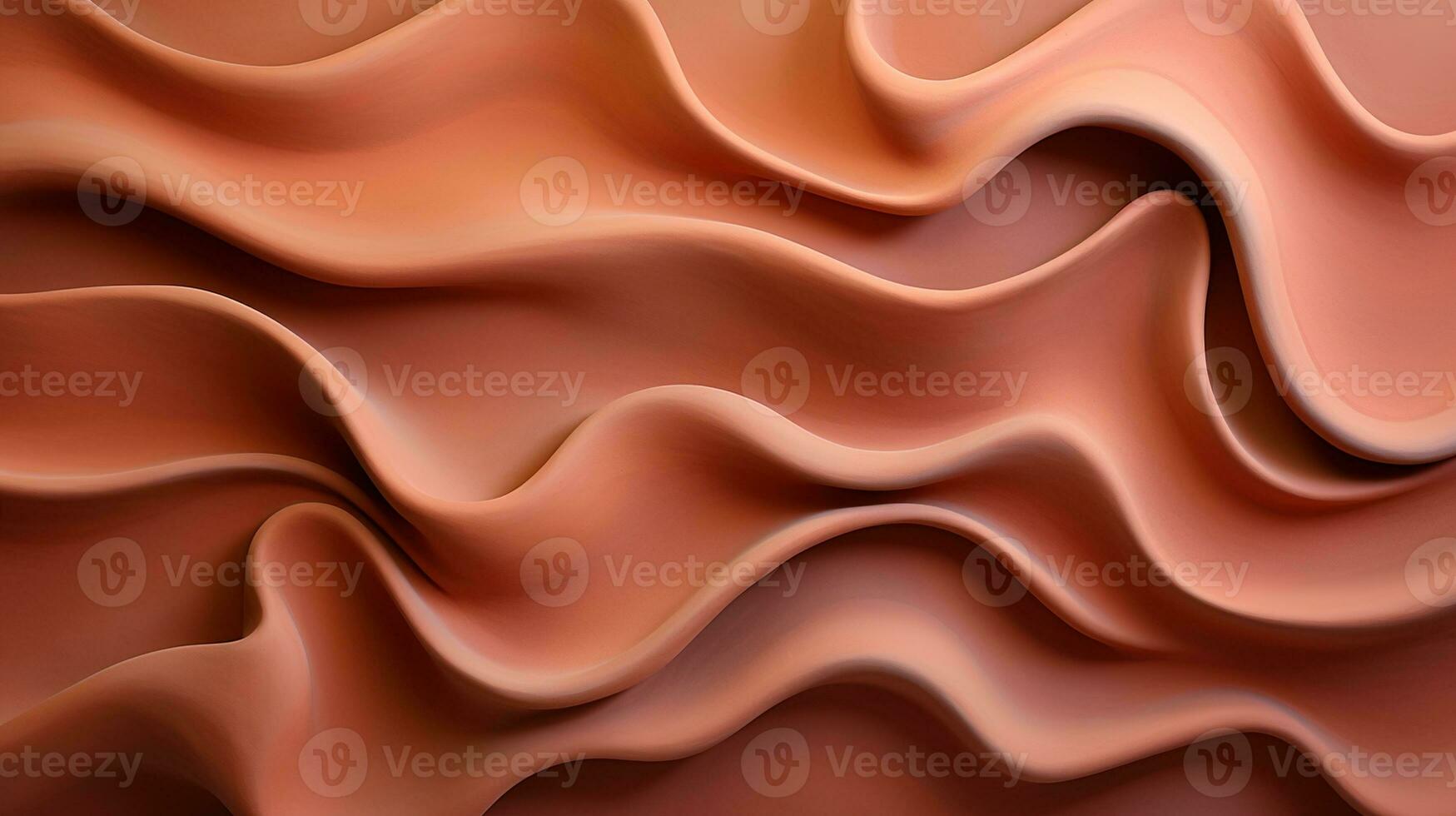 Generative AI, orange and beige modelling clay, gypsum or ceramic background and texture, curls and flowing forms photo