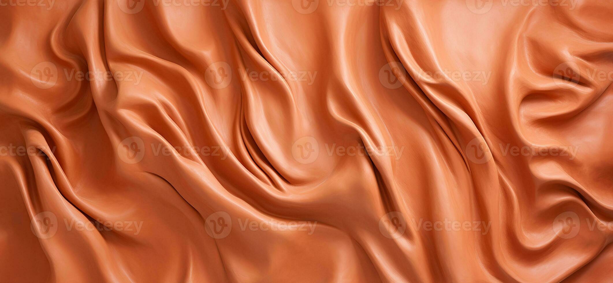 Generative AI, orange and beige modelling clay, gypsum or ceramic background and texture, curls and flowing forms photo