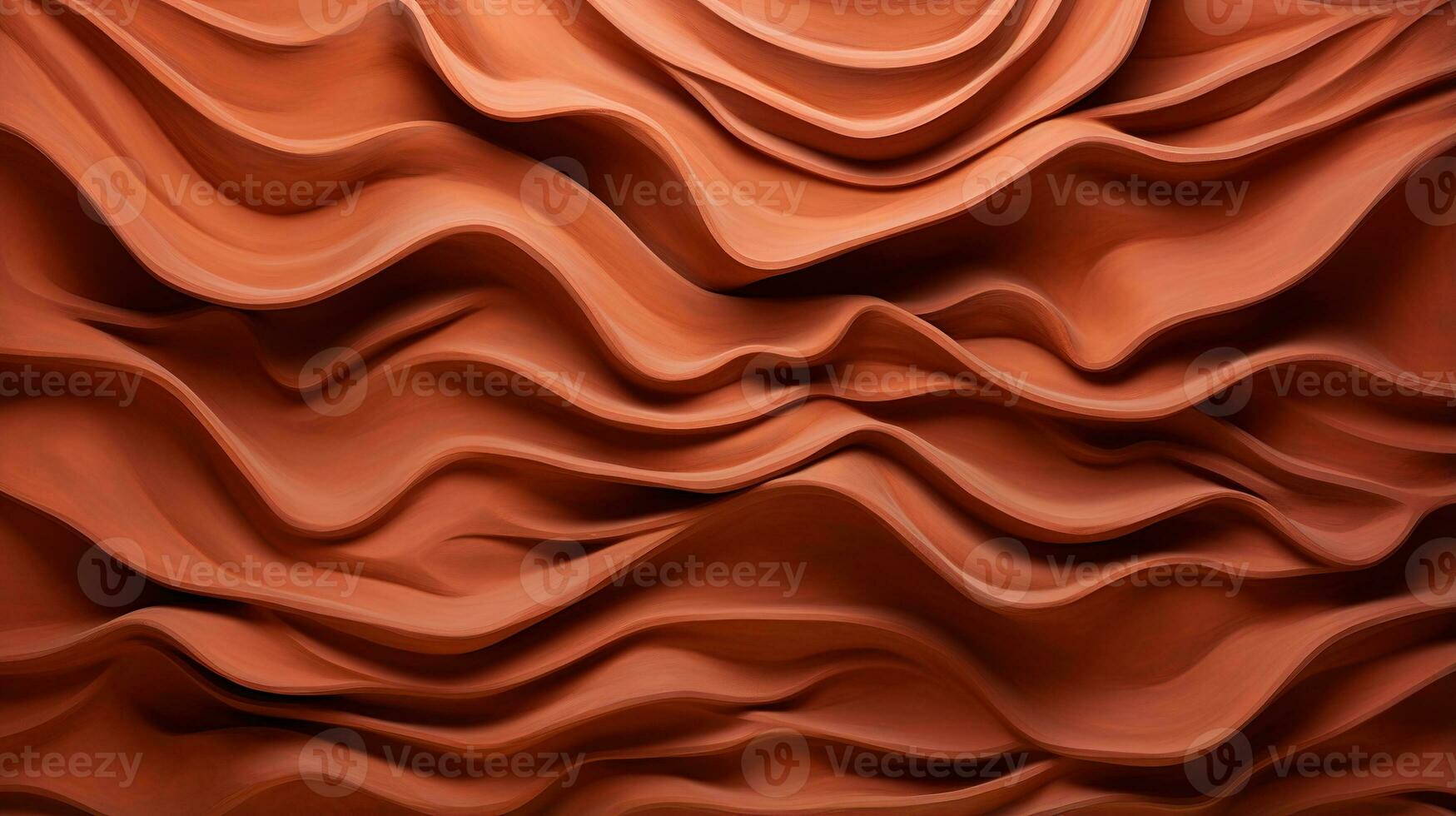 Generative AI, orange and beige modelling clay, gypsum or ceramic background and texture, curls and flowing forms photo