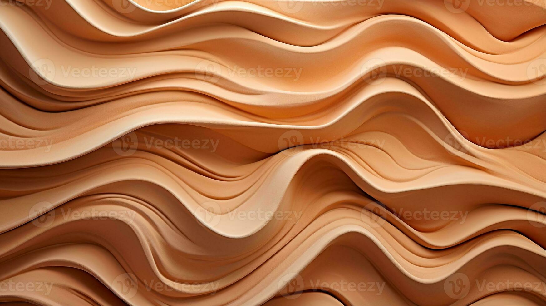 Generative AI, orange and beige modelling clay, gypsum or ceramic background and texture, curls and flowing forms photo