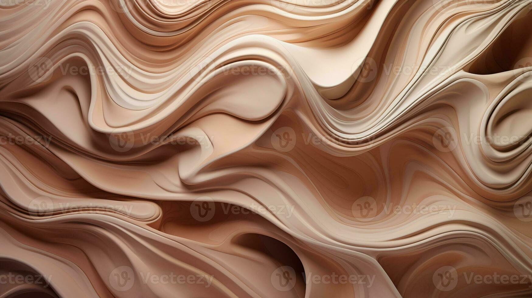 Generative AI, orange and beige modelling clay, gypsum or ceramic background and texture, curls and flowing forms photo