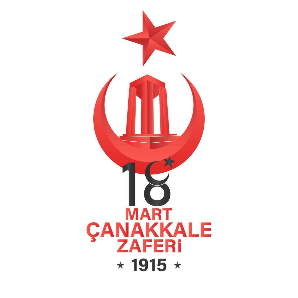 18 March Canakkale victory vector illustration. Turkish 18 Mart Canakkale zaferi Tasarim