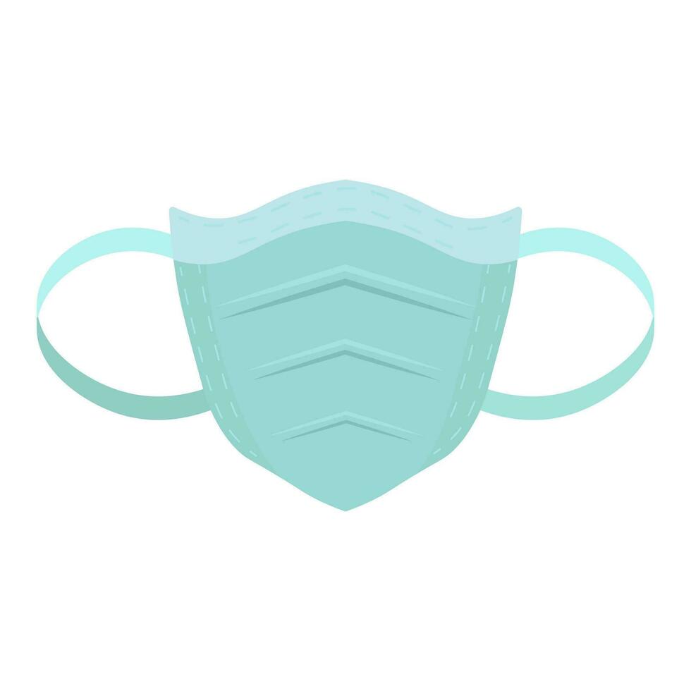 Face mask against viruses and dust. Medical breathing mask. Isolated vector illustration.