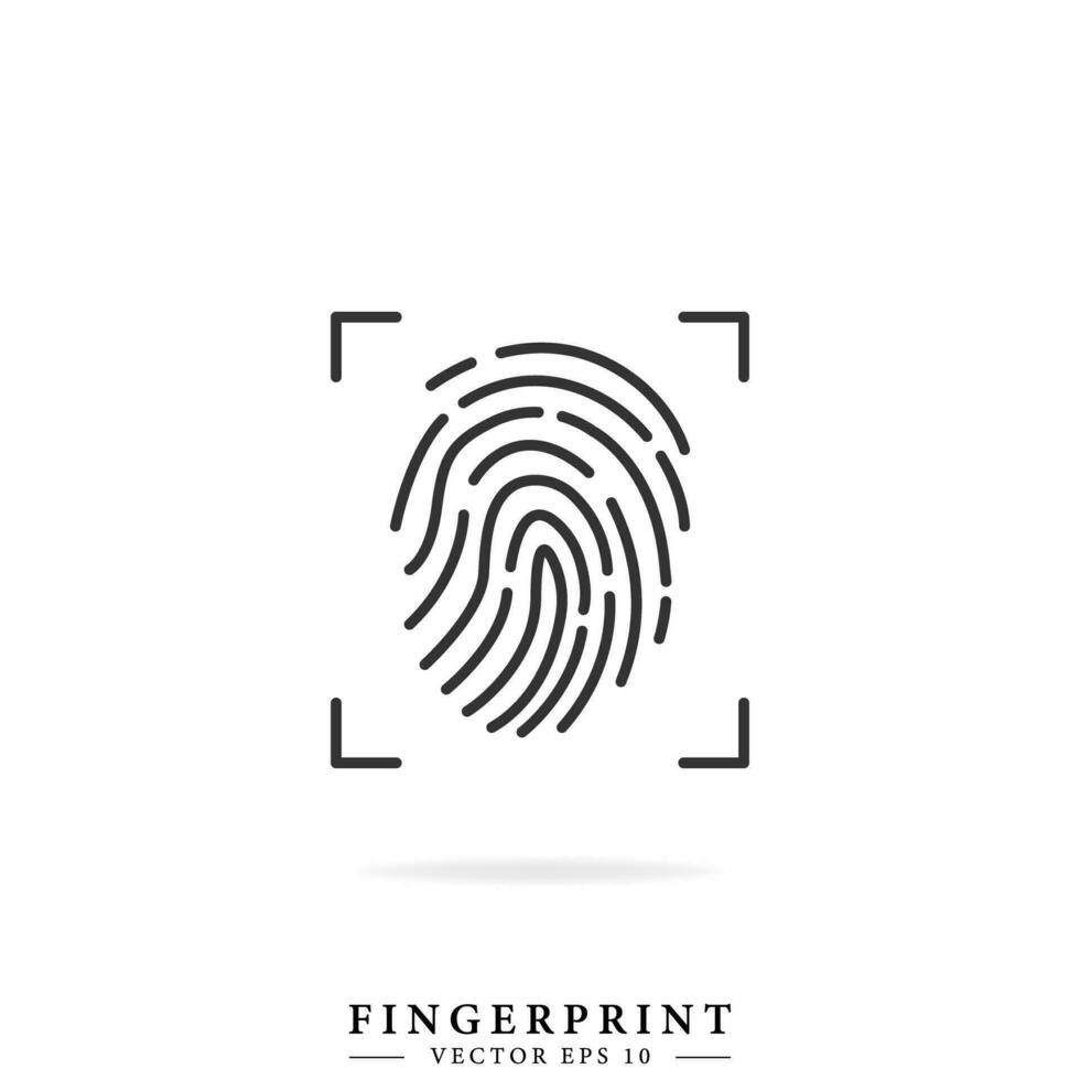 Fingerprint icon. Password identity. Simple flat vector illustration. Logo design.