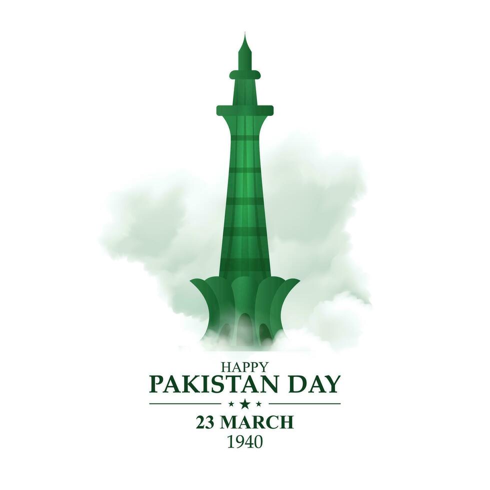 March 23, 1942 Pakistan Day. Vector illustration for greeting card, poster and banner.