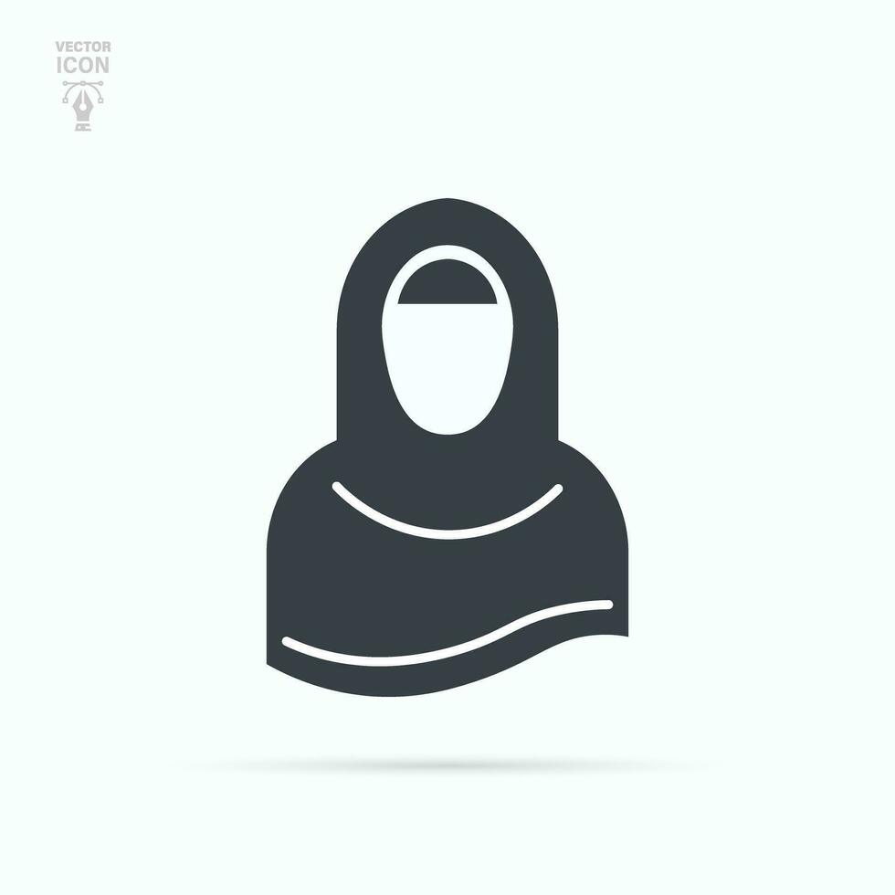 musulmán mujer. hijab mujer icono. aislado vector ilustración en blanco antecedentes.