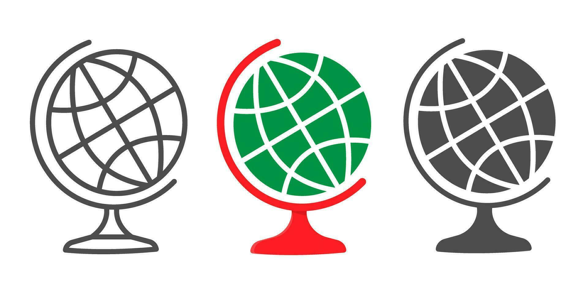 Globe world set icon. Isolated vector illustration.