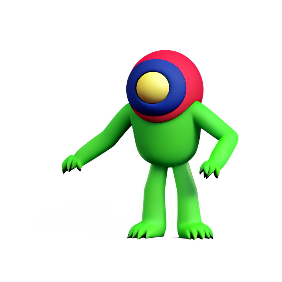 monster 3d tolkning ikon illustration png