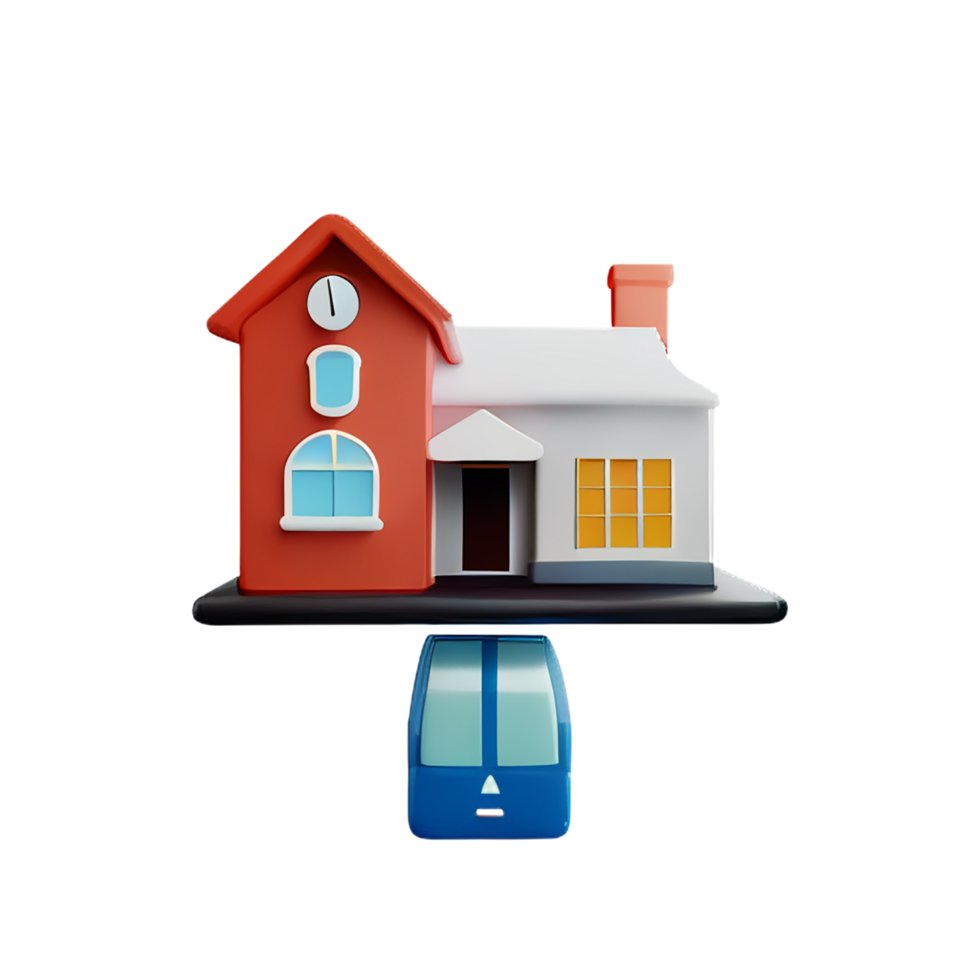 Real estate 3d rendering icon illustration png