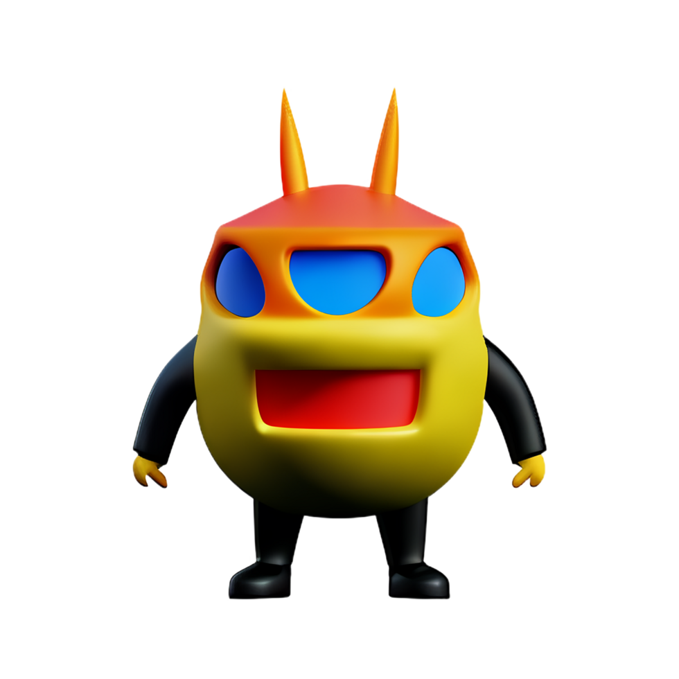 monster 3d rendering icon illustration png