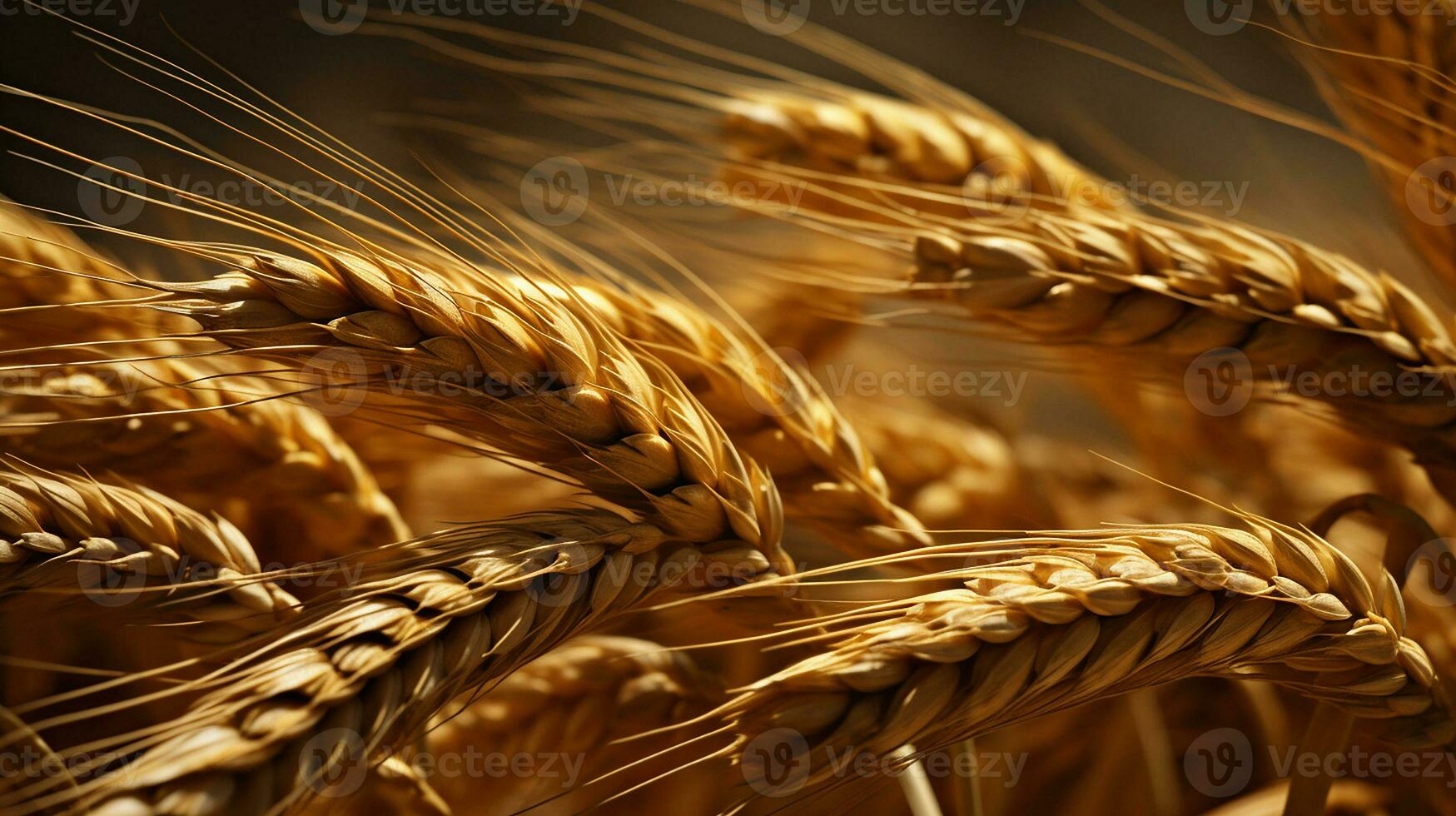 A close up of a bunch of ripe wheat a stock photo AI Generated Image