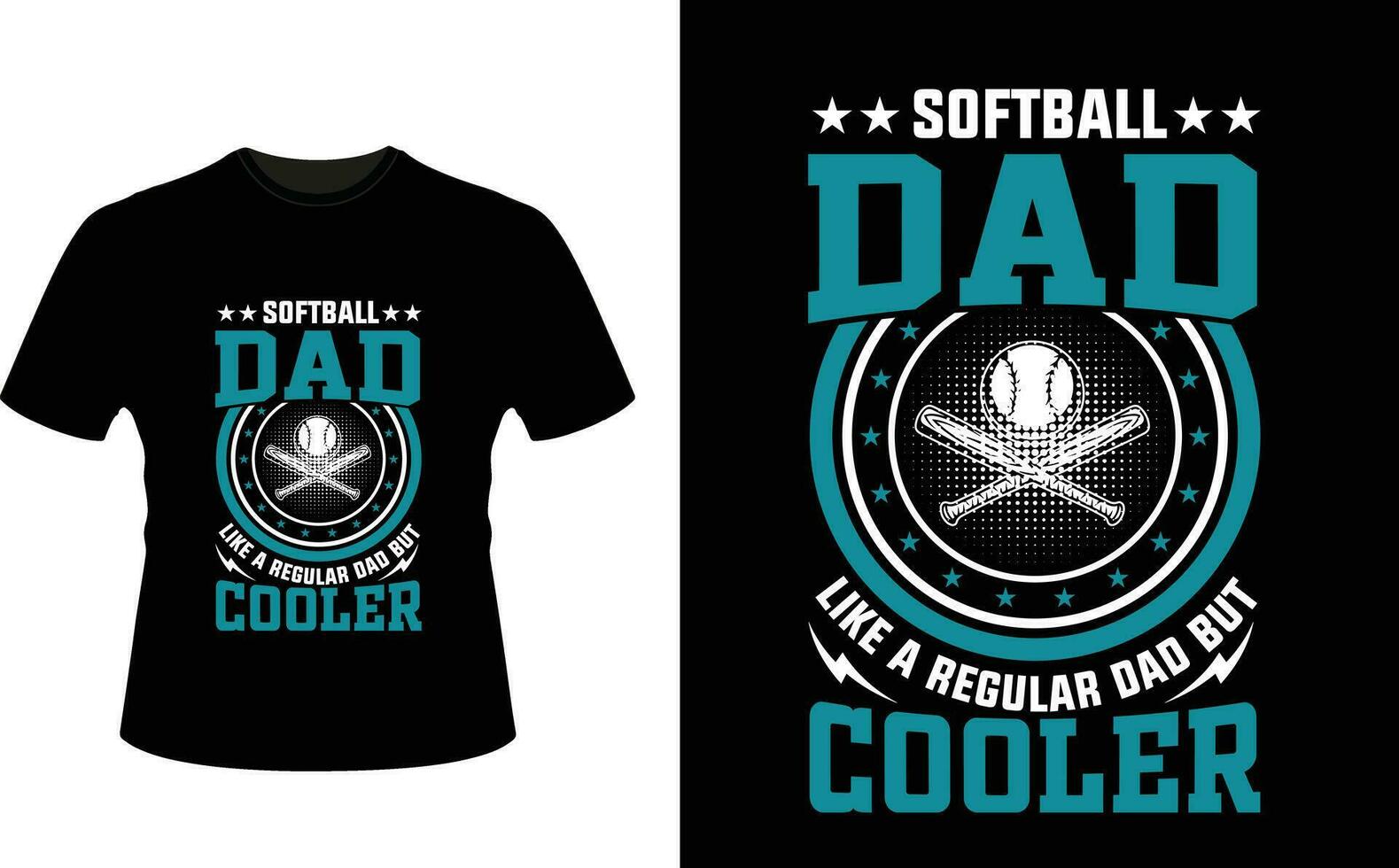 Softball Dad Like a Regular Dad But Cooler or dad papa tshirt design or Father day t shirt Design vector