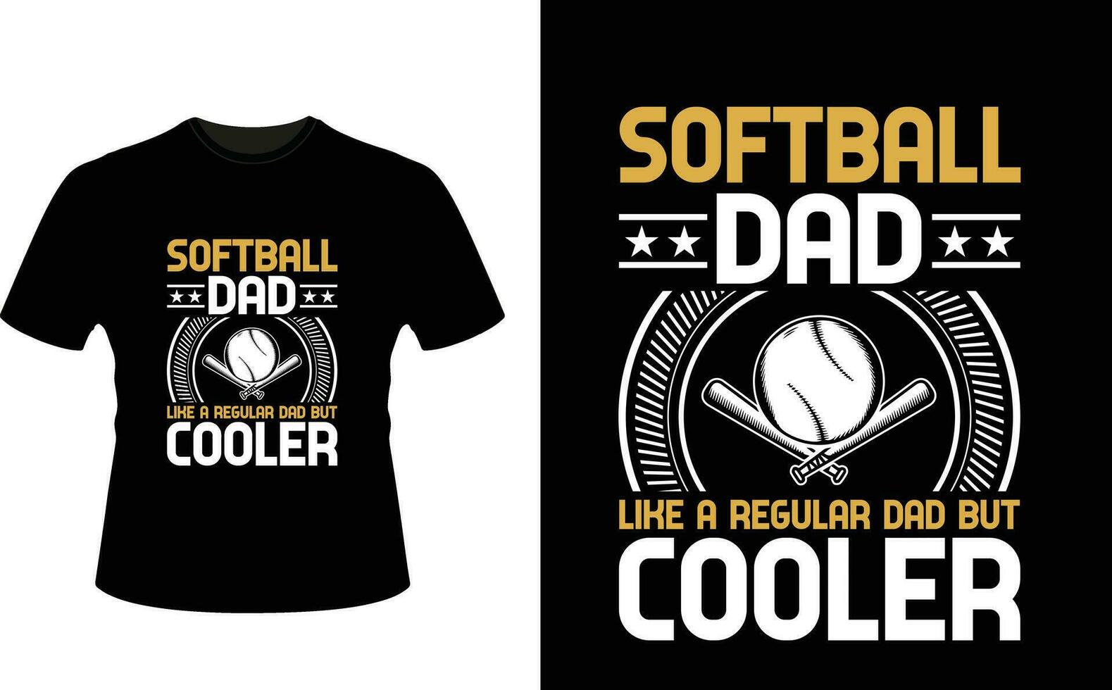 Softball Dad Like a Regular Dad But Cooler or dad papa tshirt design or Father day t shirt Design vector