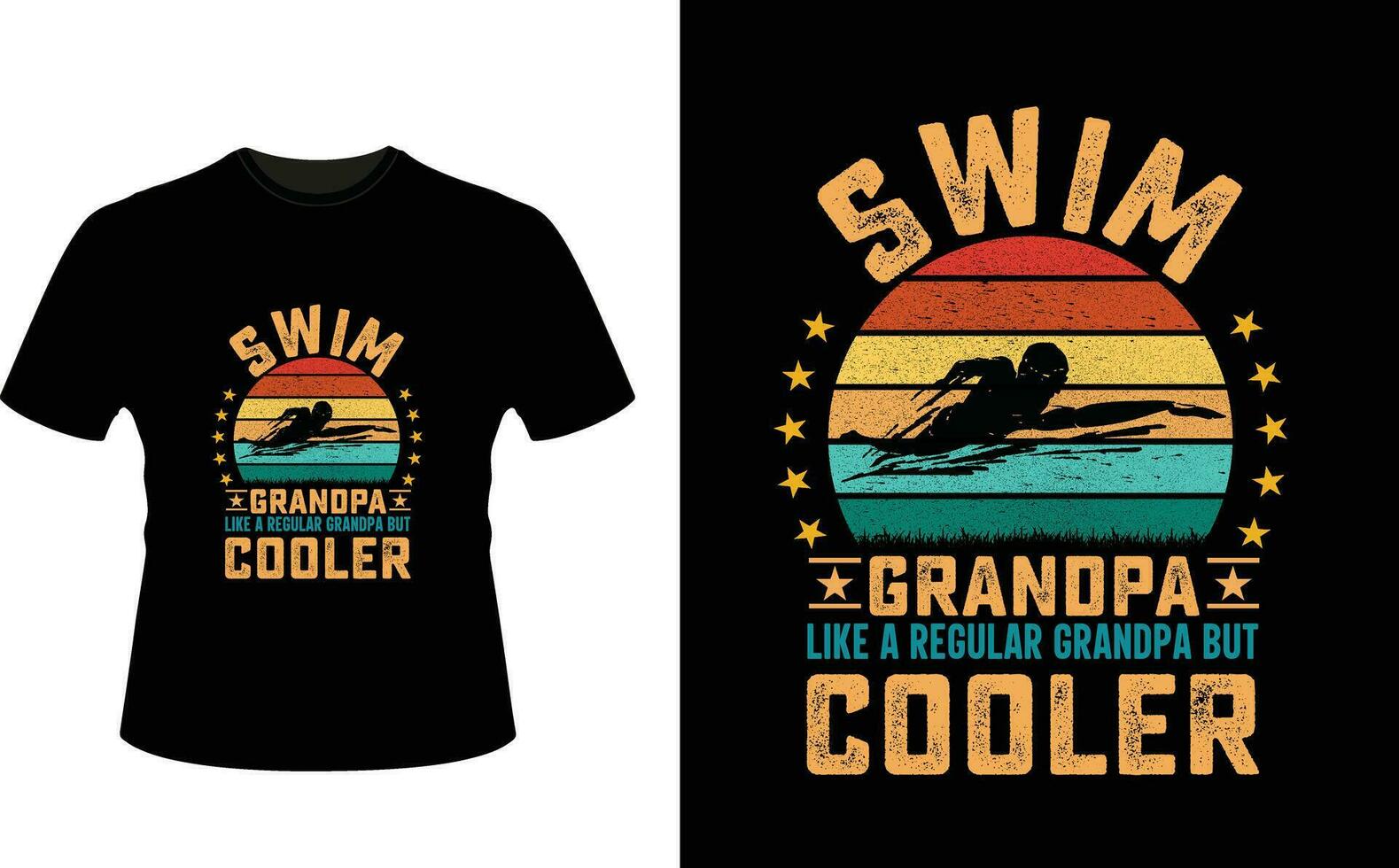 Swim Grandpa Like a Regular Grandpa But Cooler or Grandfather tshirt design or Grandfather day t shirt Design vector