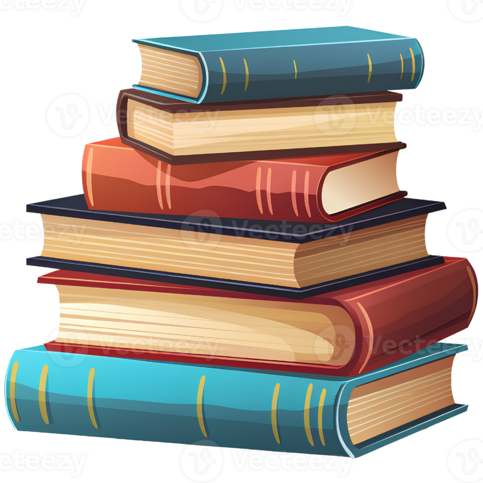books isolate ai generative png