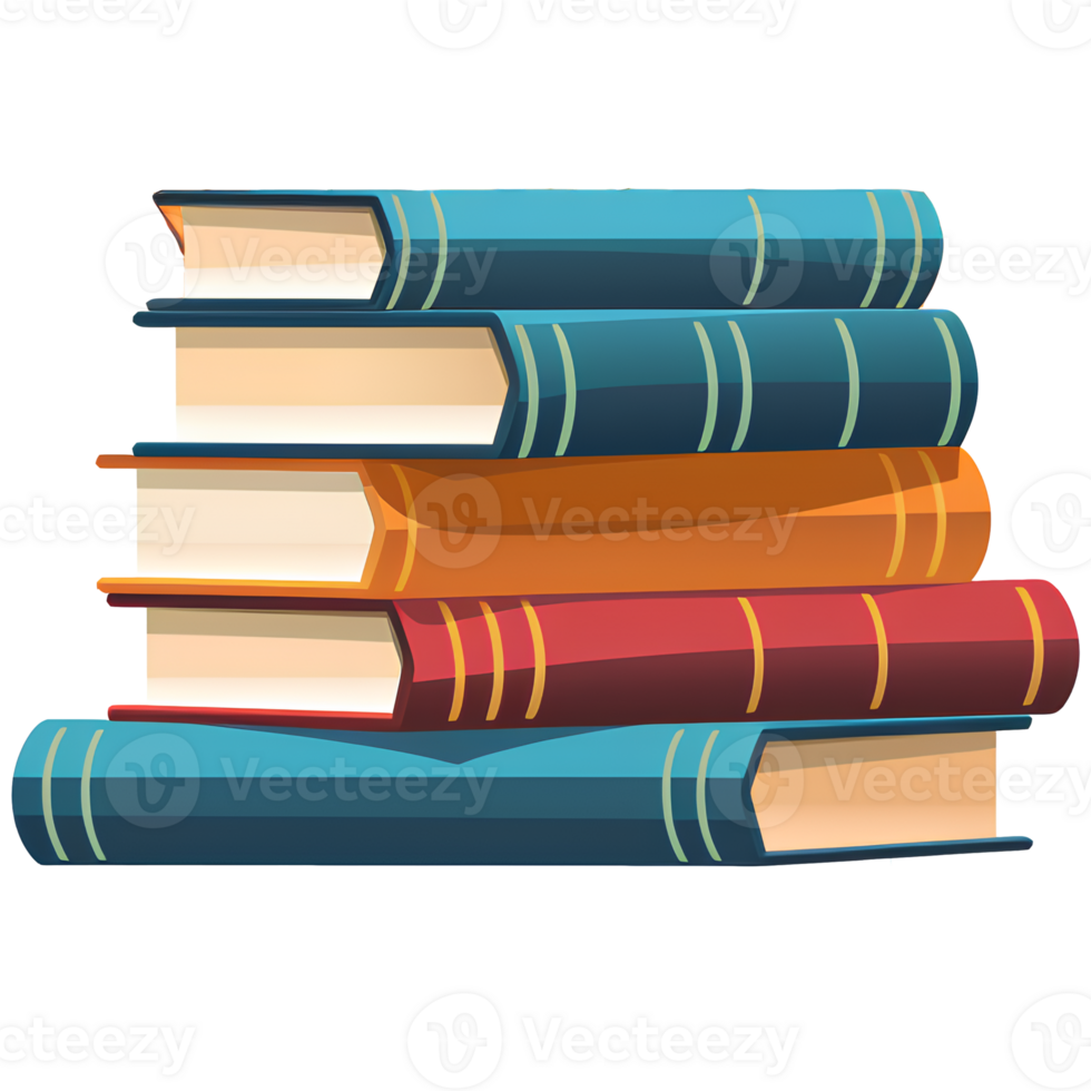 books isolate ai generative png