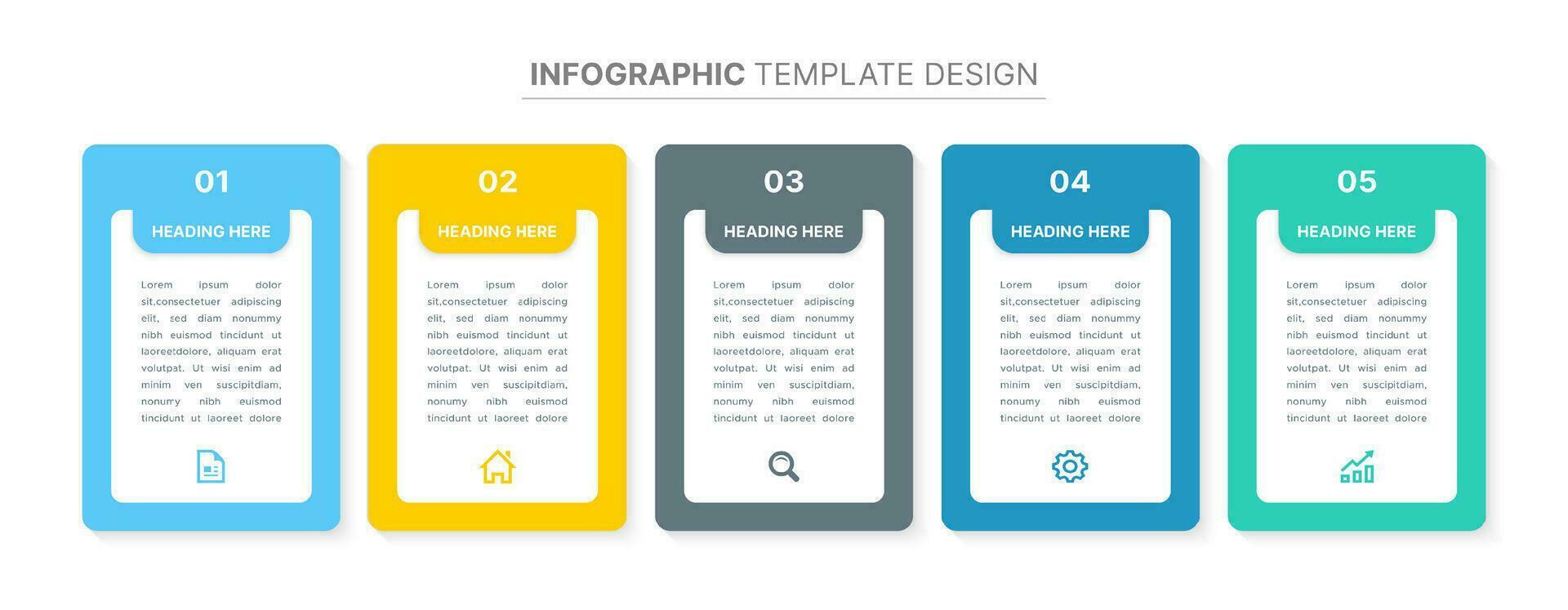 Business Infographic Template with 5 Sections vector