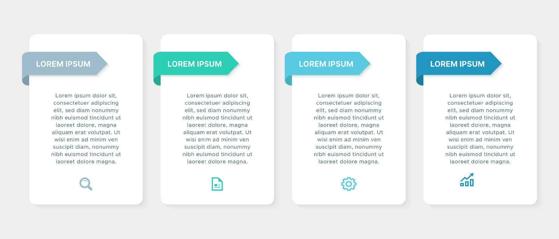 Arrow Process Workflow Infographic Template with 4 Steps vector