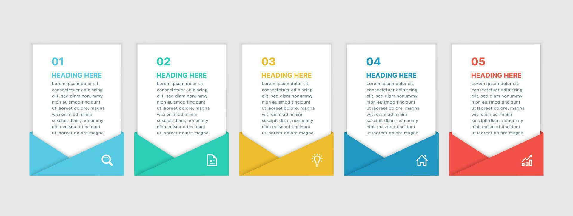 Business Infographic Template with 5 Sections vector