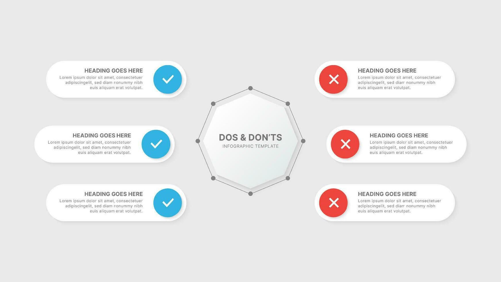 Dos and Donts Comparison Infographic Design Template vector