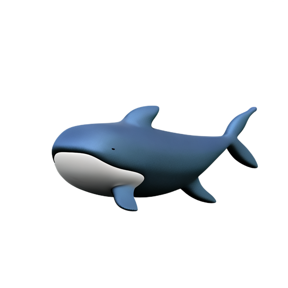 whale 3d rendering icon illustration png