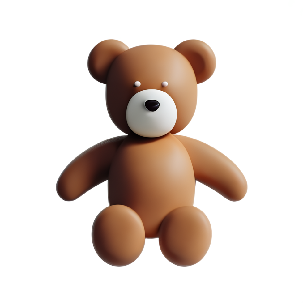 teddy bear 3d rendering icon illustration png