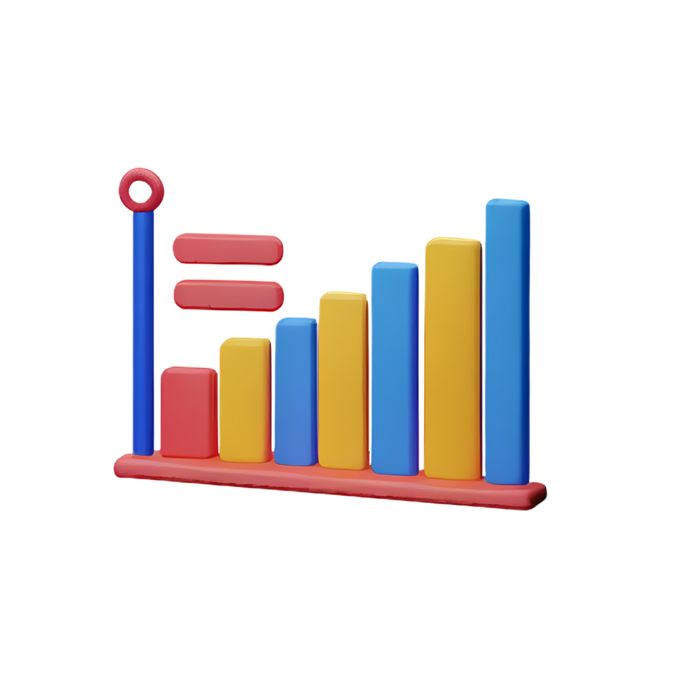 chart 3d rendering icon illustration png