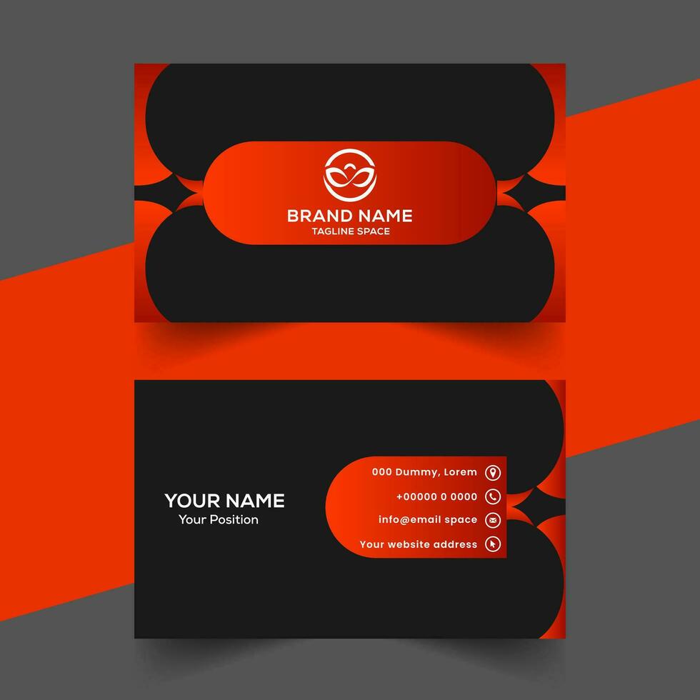 vector abstract black and red office visiting card template design