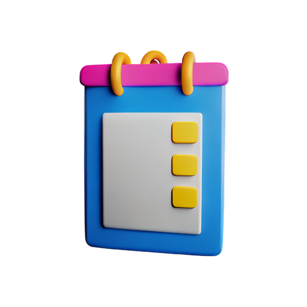 sticky notes 3d rendering icon illustration png