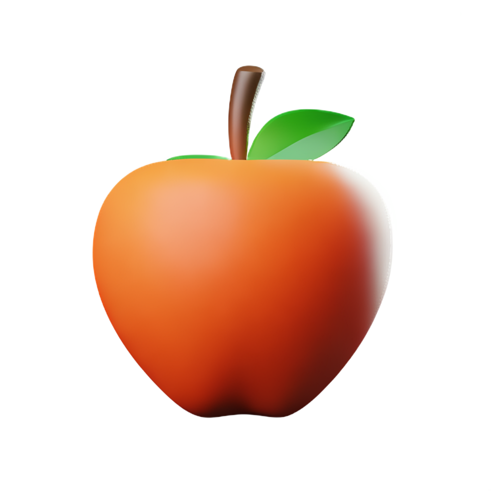 peach 3d rendering icon illustration png