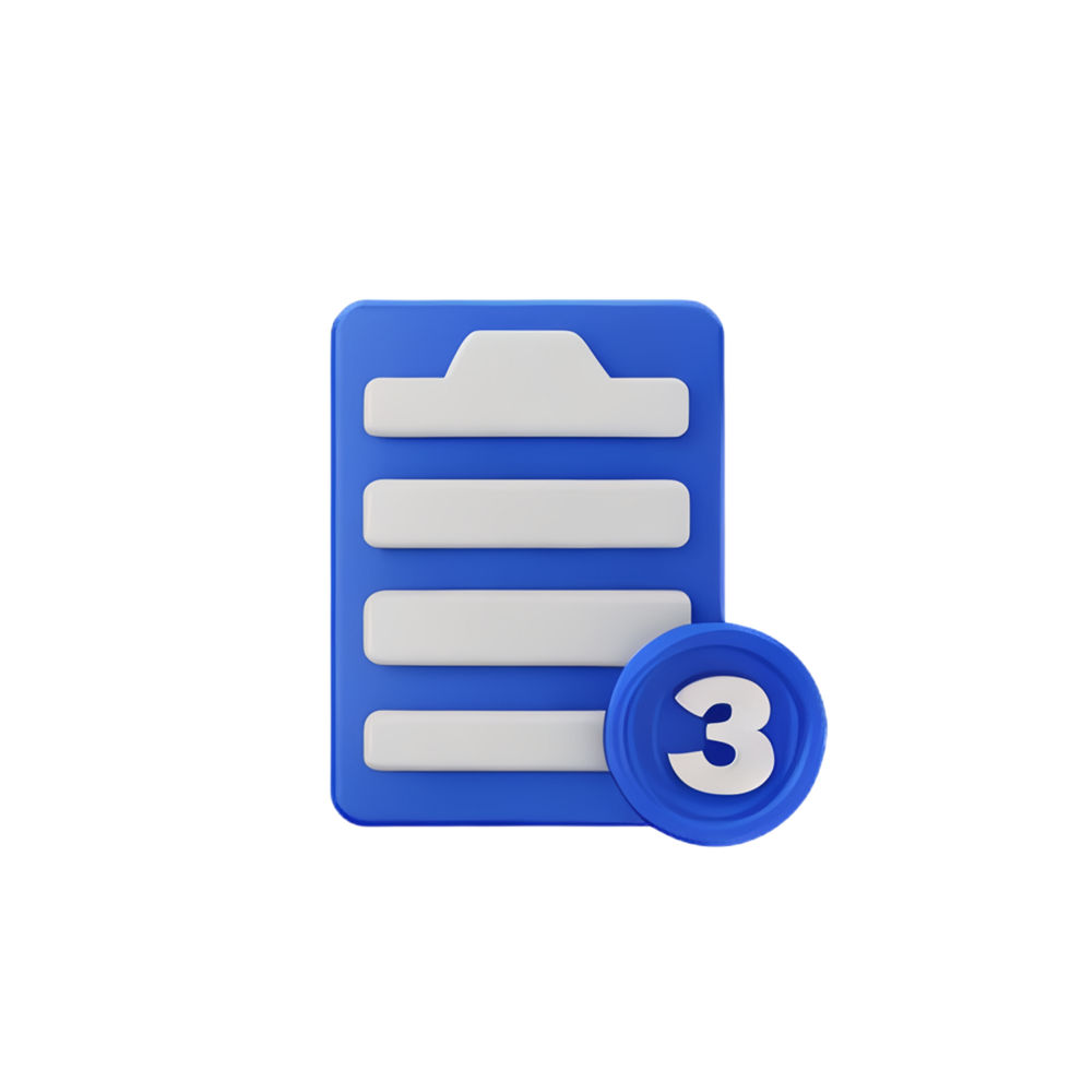 document 3d rendering icon illustration png