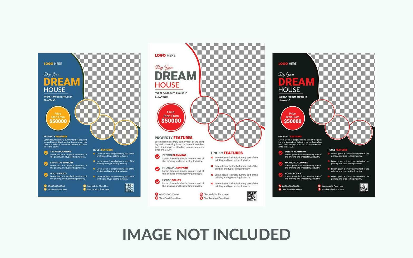 Real Estate Flyer Design Template. Vector Flyer, Print Ready Template
