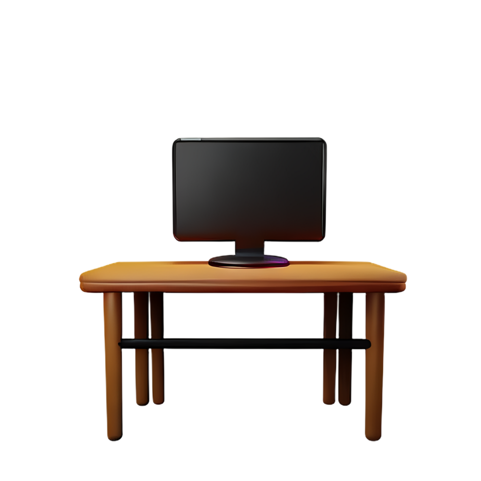 desk 3d rendering icon illustration png