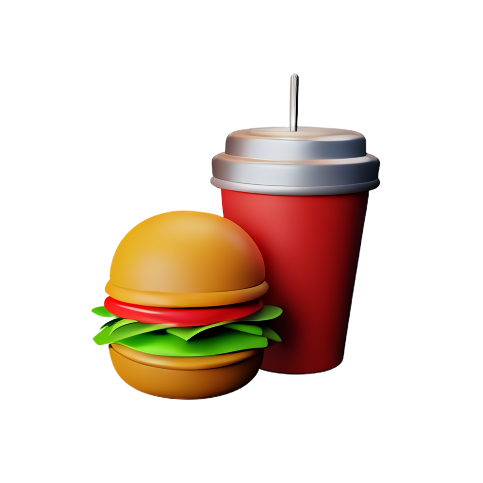 fast food 3d rendering icon illustration png