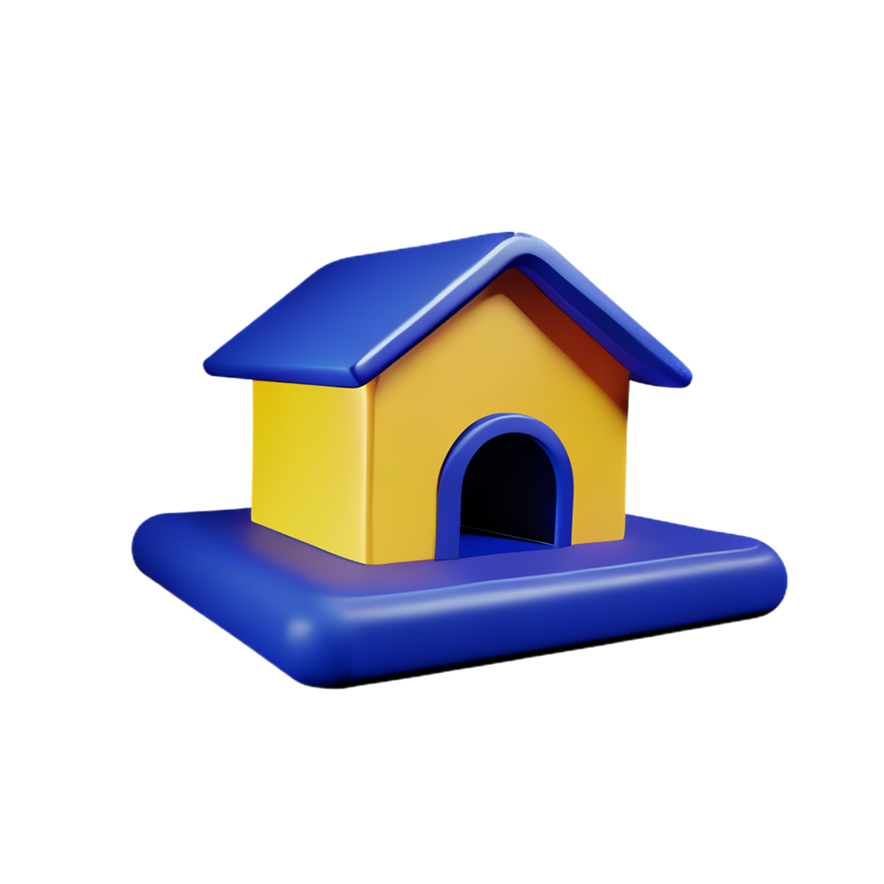 Real estate 3d rendering icon illustration png