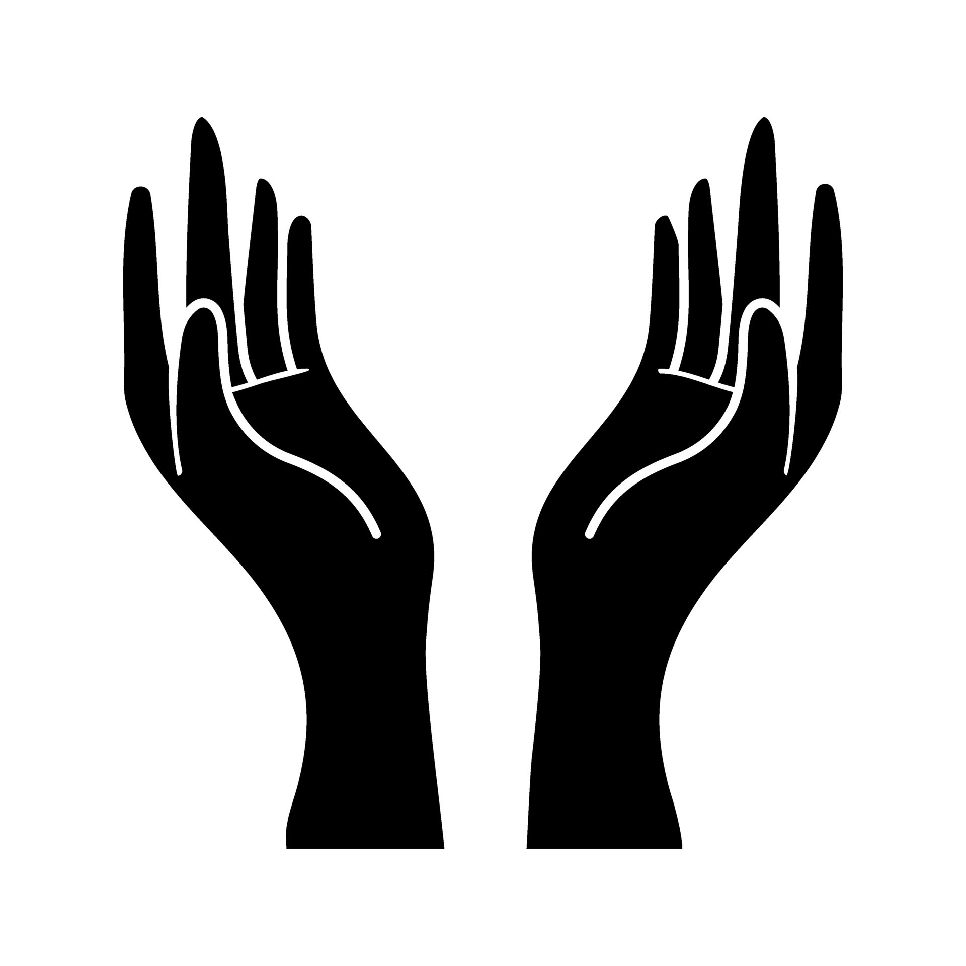 Hand symbol icon vector. Hand illustration sign. Symbol shown by the ...
