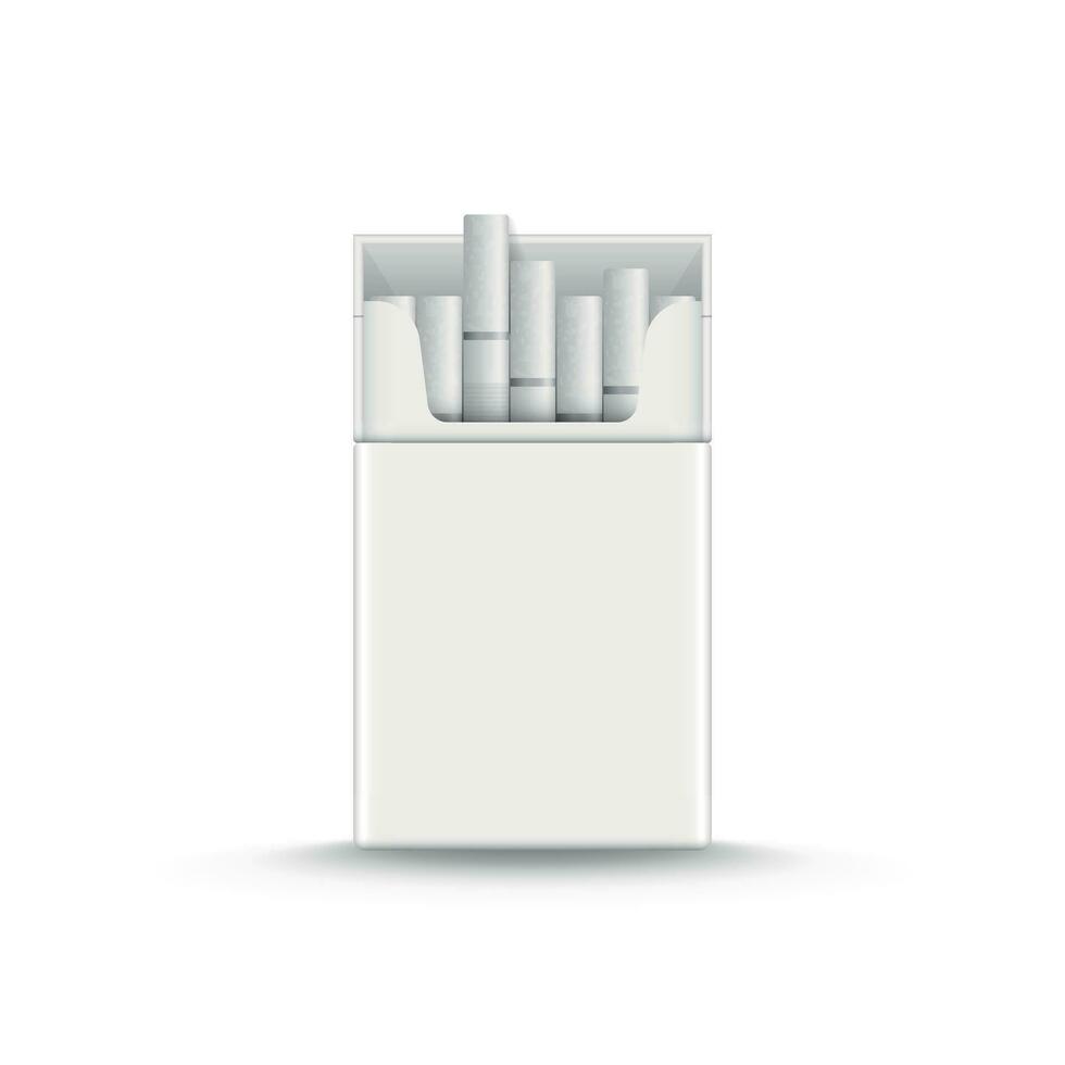 Packet of cigarettes icon in flat style. Smoking vector illustration on isolated background. Tobacco box sign business concept.