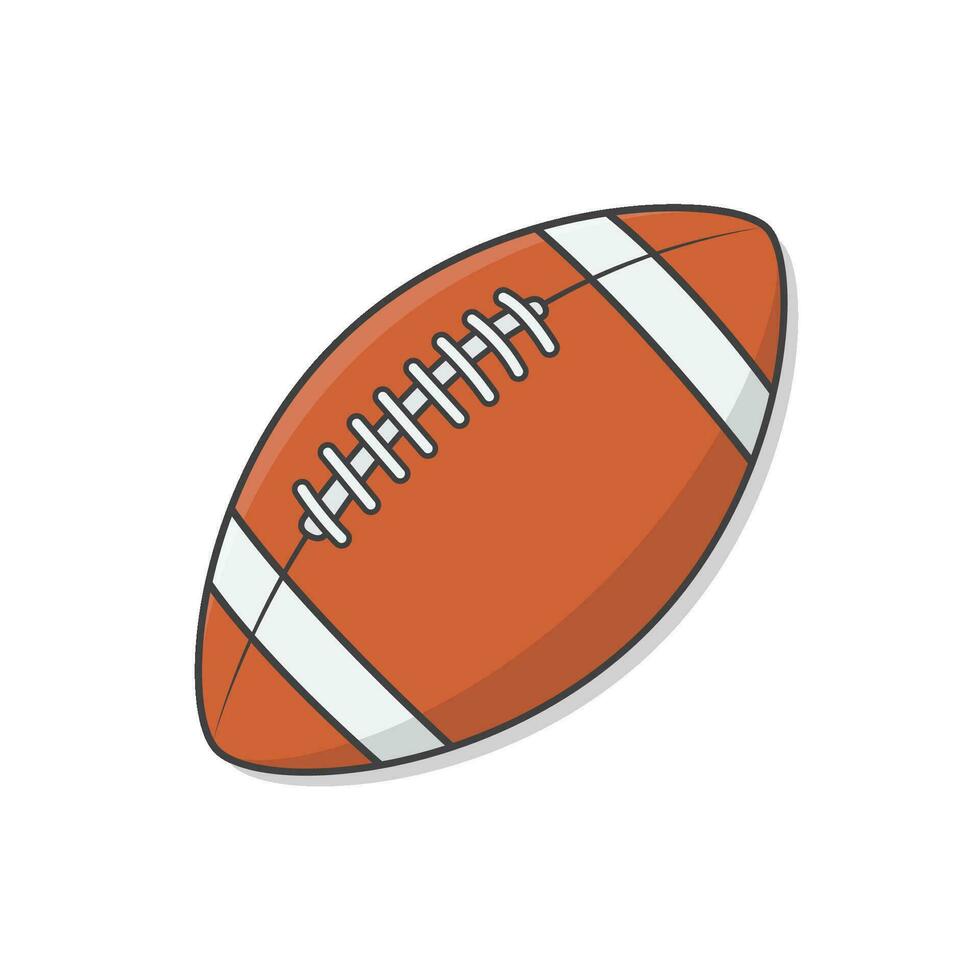 American Football Ball Vector Icon Illustration. Rugby Symbol