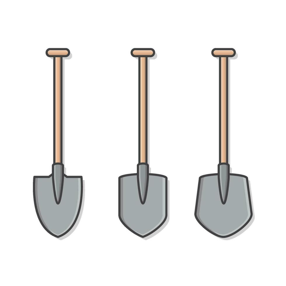 Wooden Shovel Vector Icon Illustration