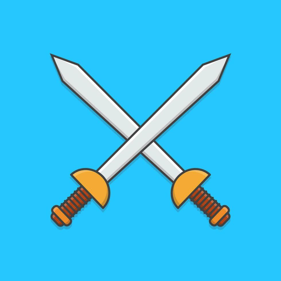 Crossed Swords Vector Icon Illustration. Beautiful Two Swords. Sword Icon  28582500 Vector Art at Vecteezy