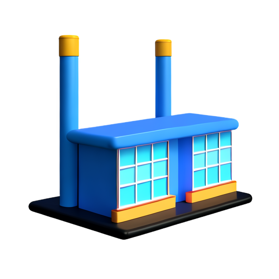 factory 3d rendering icon illustration png