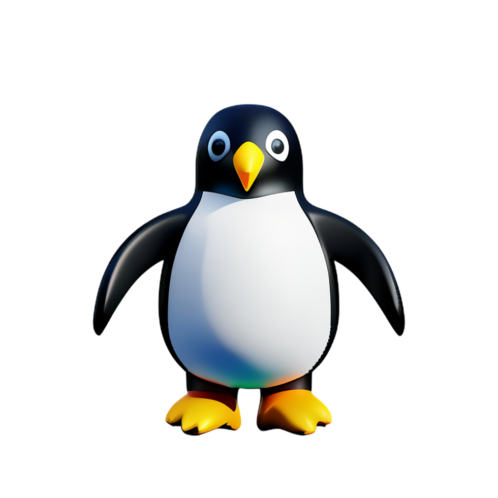 penguin 3d rendering icon illustration png