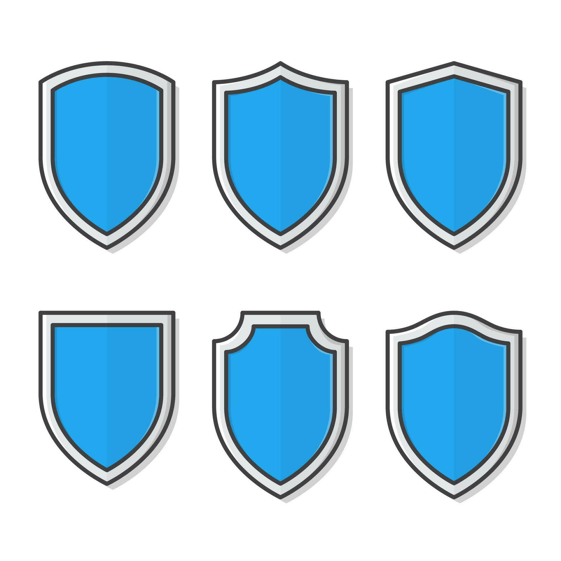Set Of Shields Vector Icon Illustration. Badge Flat Icon 28582574
