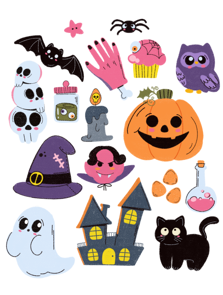 carino Halloween mano disegnato illustrazione clipart scarabocchio arte png